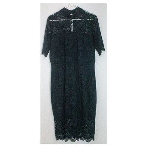 Black Lace, short sleeve, cocktail dress - XL